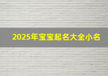 2025年宝宝起名大全小名