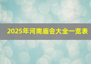 2025年河南庙会大全一览表