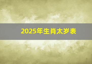 2025年生肖太岁表