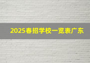 2025春招学校一览表广东