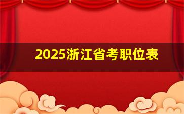 2025浙江省考职位表