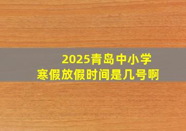 2025青岛中小学寒假放假时间是几号啊