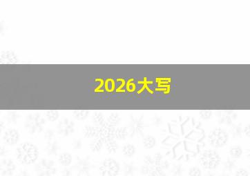 2026大写