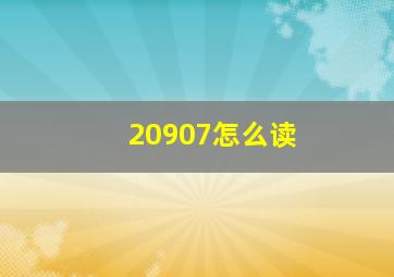 20907怎么读