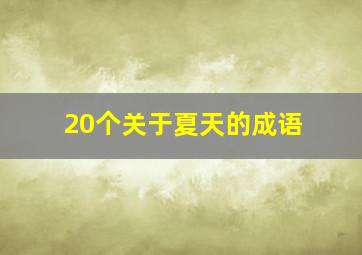 20个关于夏天的成语