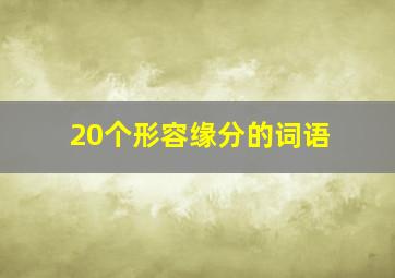 20个形容缘分的词语