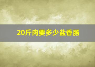 20斤肉要多少盐香肠