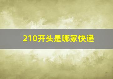 210开头是哪家快递