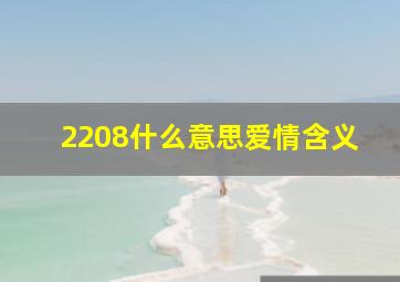 2208什么意思爱情含义