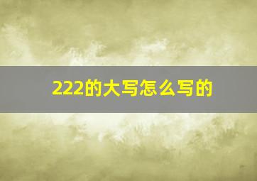 222的大写怎么写的