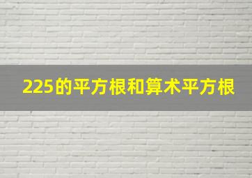 225的平方根和算术平方根