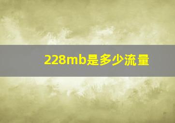 228mb是多少流量