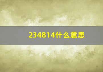 234814什么意思