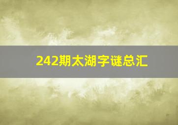 242期太湖字谜总汇