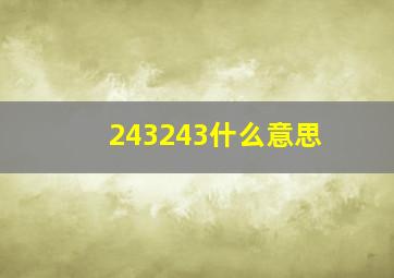 243243什么意思