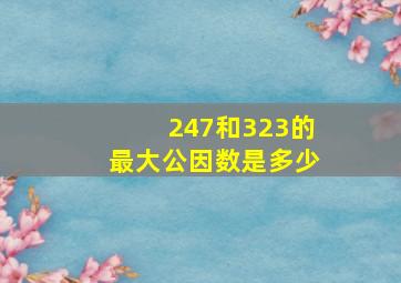 247和323的最大公因数是多少