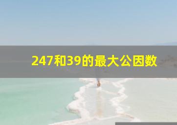 247和39的最大公因数