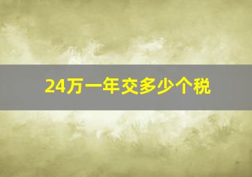 24万一年交多少个税