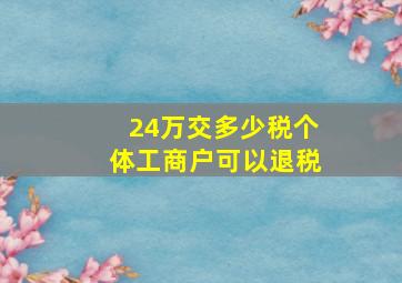 24万交多少税个体工商户可以退税