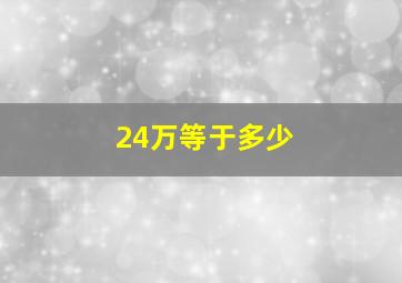 24万等于多少