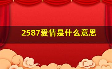 2587爱情是什么意思