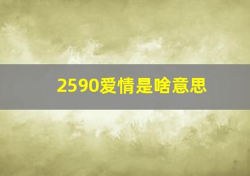 2590爱情是啥意思