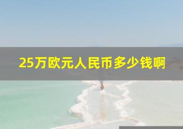 25万欧元人民币多少钱啊