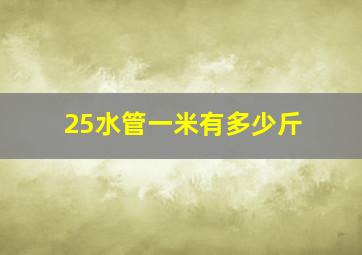 25水管一米有多少斤