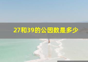 27和39的公因数是多少