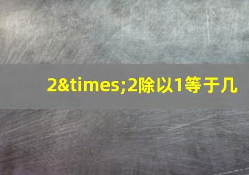 2×2除以1等于几