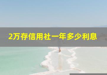 2万存信用社一年多少利息