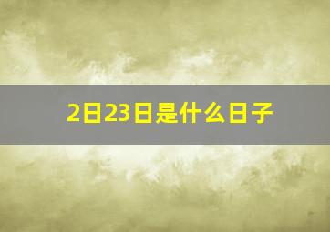 2日23日是什么日子