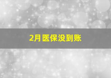 2月医保没到账