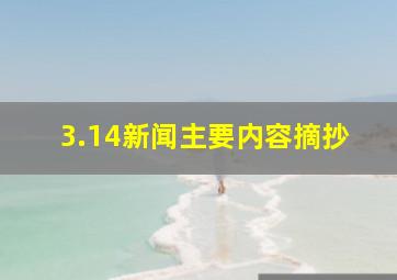 3.14新闻主要内容摘抄