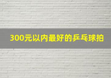 300元以内最好的乒乓球拍