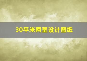 30平米两室设计图纸