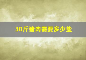 30斤猪肉需要多少盐