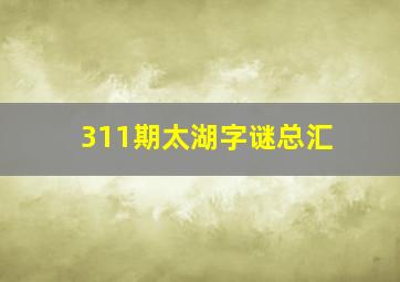 311期太湖字谜总汇