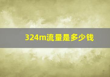 324m流量是多少钱