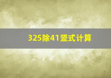 325除41竖式计算