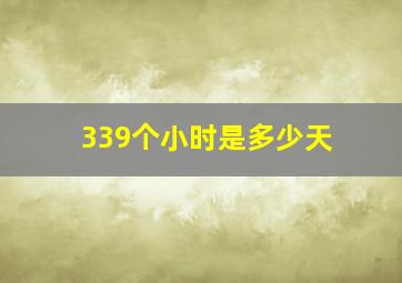 339个小时是多少天