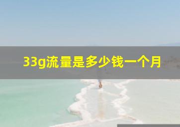 33g流量是多少钱一个月