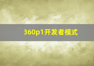 360p1开发者模式