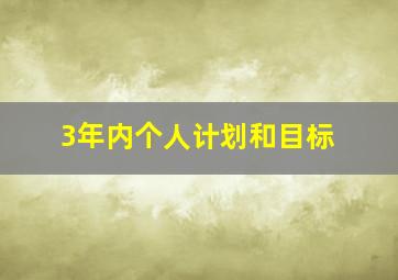 3年内个人计划和目标