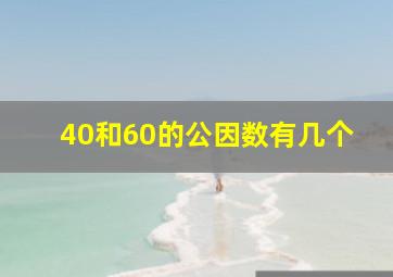 40和60的公因数有几个