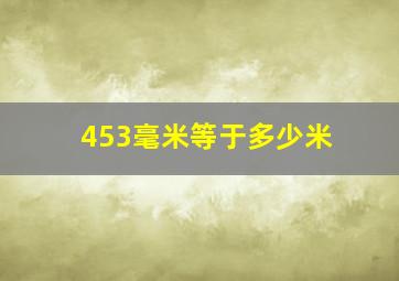 453毫米等于多少米