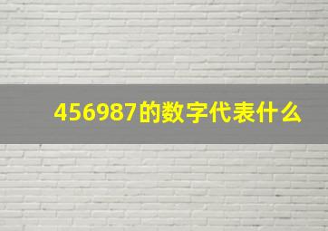 456987的数字代表什么