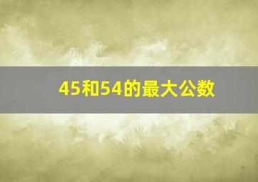 45和54的最大公数