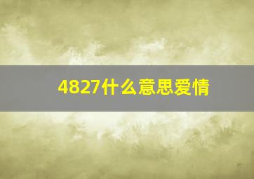 4827什么意思爱情