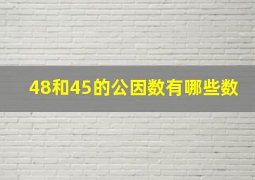 48和45的公因数有哪些数